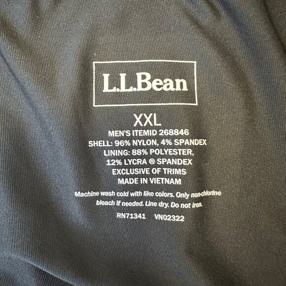 LL Bean Mens Cycling Padded Shorts Size XXL Black Nylon Mountain Biking - Picture 3 of 7